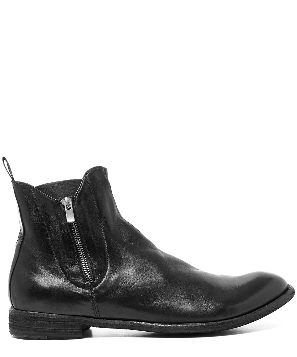 Lyst - Officine Creative Black Double Zip Leather Chelsea Boots in ...