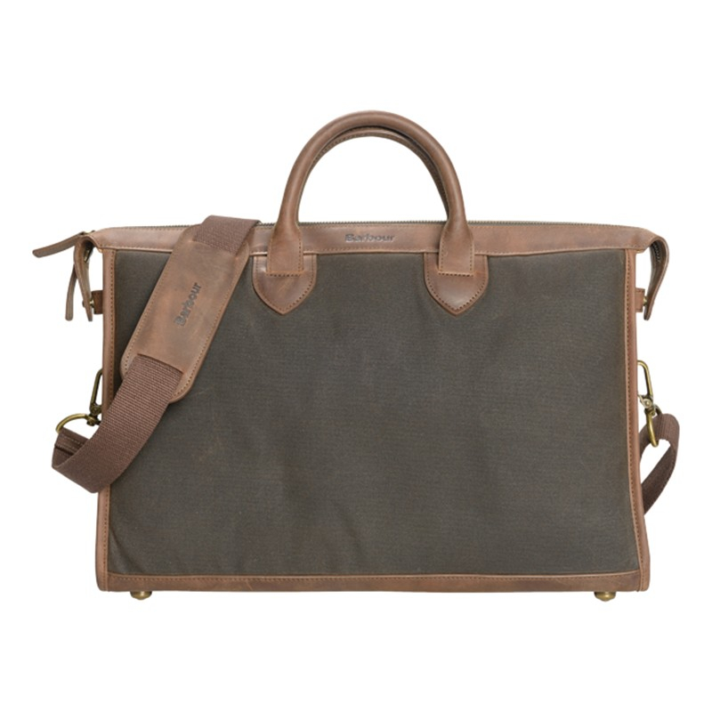 Barbour Waxed Belsay Briefcase in Brown for Men (Olive) | Lyst