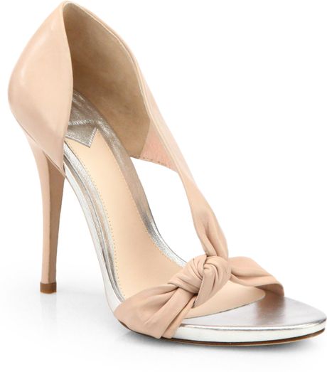 B Brian Atwood Chryssa Leather Heels in Pink (LIGHT PINK-SILVER) | Lyst
