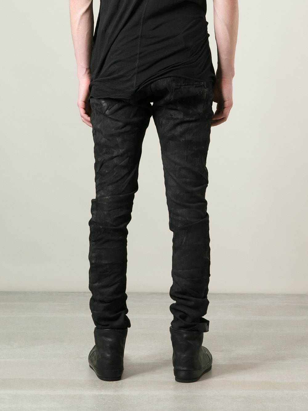 Lyst - Boris Bidjan Saberi Partially Waxed Jeans in Black for Men