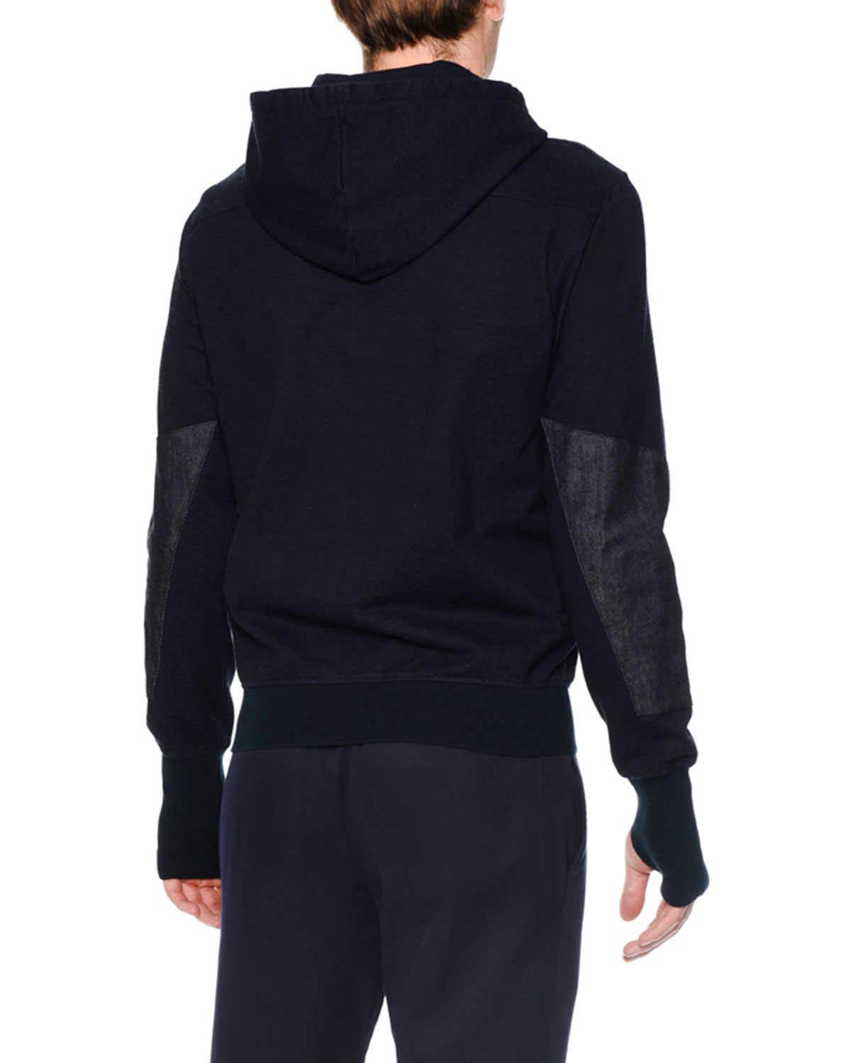 Lyst - Alexander McQueen Denim Front Zip-up Hoodie in Blue for Men