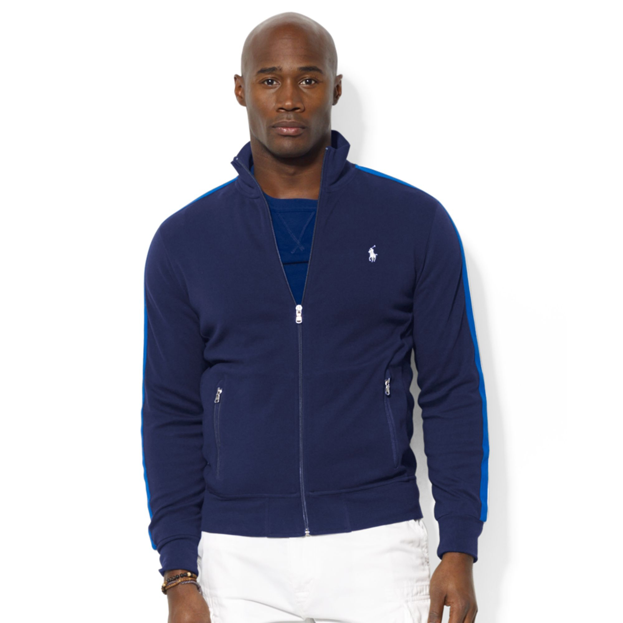 Ralph Lauren Polo Big and Tall Cotton Interlock Track Jacket in Blue ...