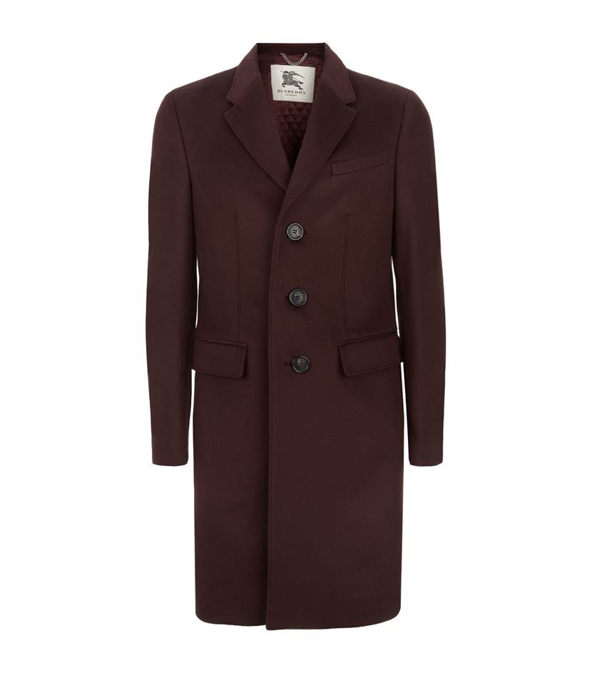 Burberry london Melton Wool Coat in Brown for Men | Lyst