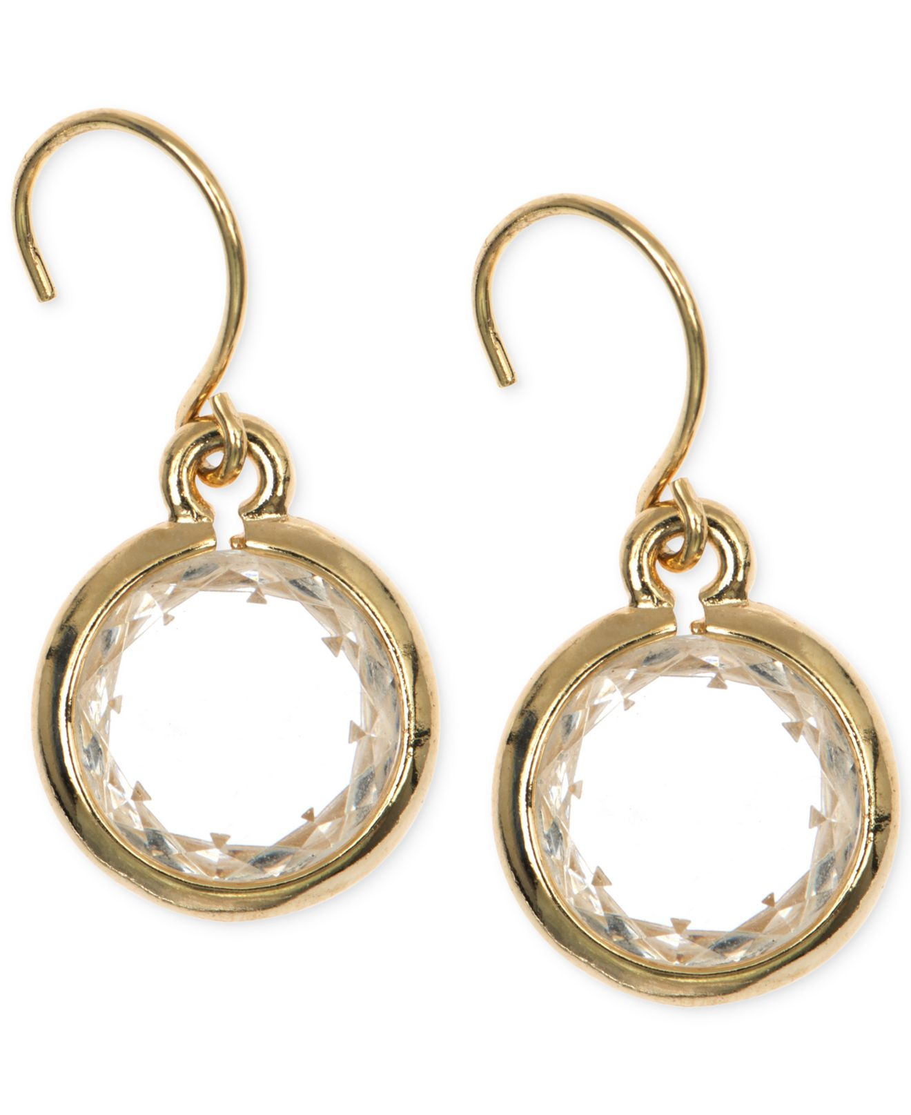Lyst Anne Klein Goldtone Crystal Drop Earrings in Metallic