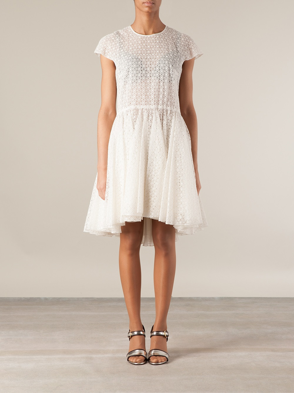 Lyst Giambattista Valli Embroidered Lace Dress In White