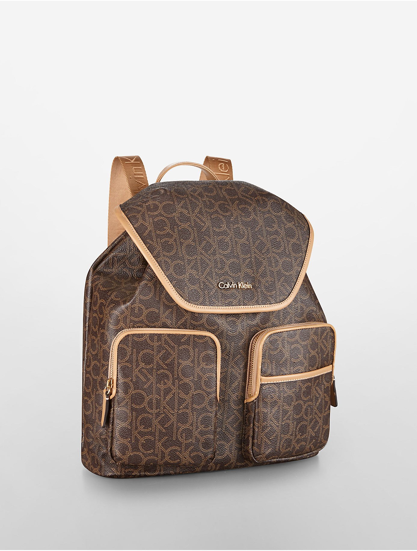Lyst - Calvin Klein Hudson Logo Leather Backpack in Brown