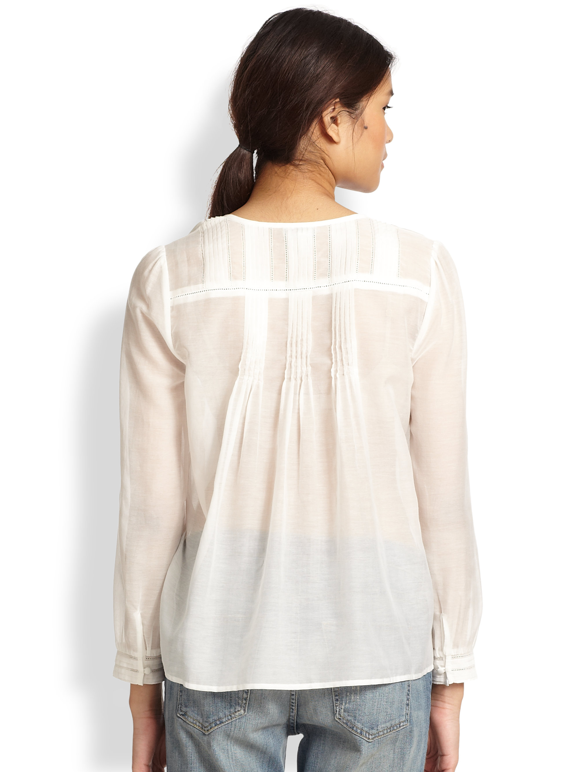 Lyst - Joie Melisse Cotton & Silk Blouse In White