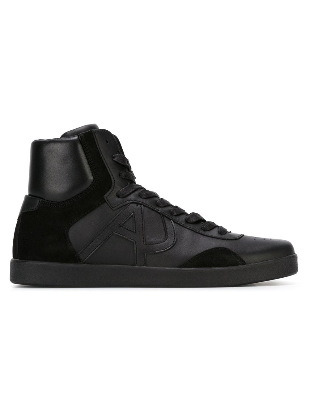 Armani Jeans Logo High-Top Sneakers In Black For Men | Lyst Armani Jeans Logo High-Top Sneakers In Black For Men | Lyst