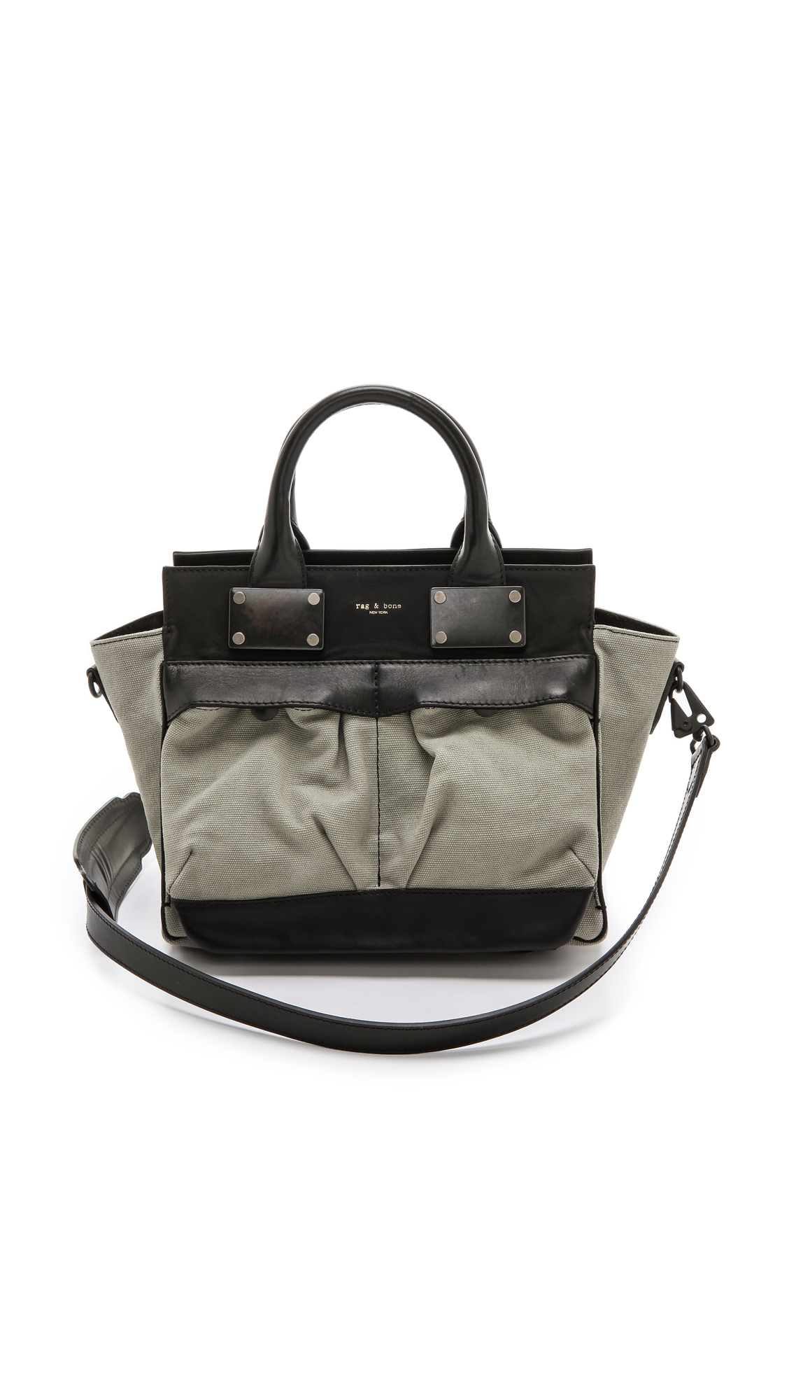 Lyst Rag & Bone Pilot Small Canvas and Leather Shoulder Bag in Gray