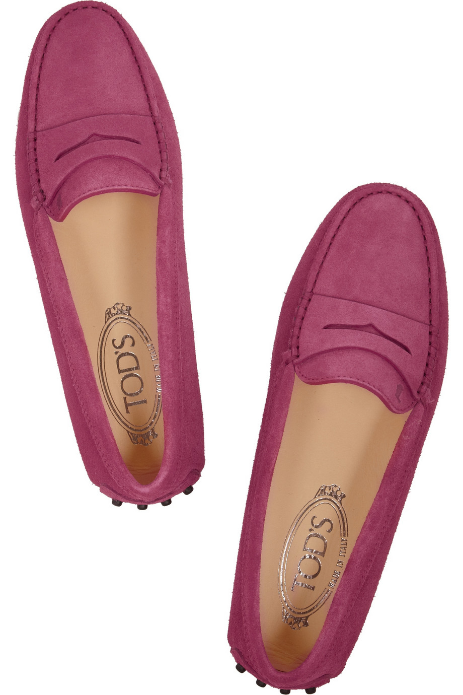 Tod's Gommino Suede Loafers in Pink | Lyst