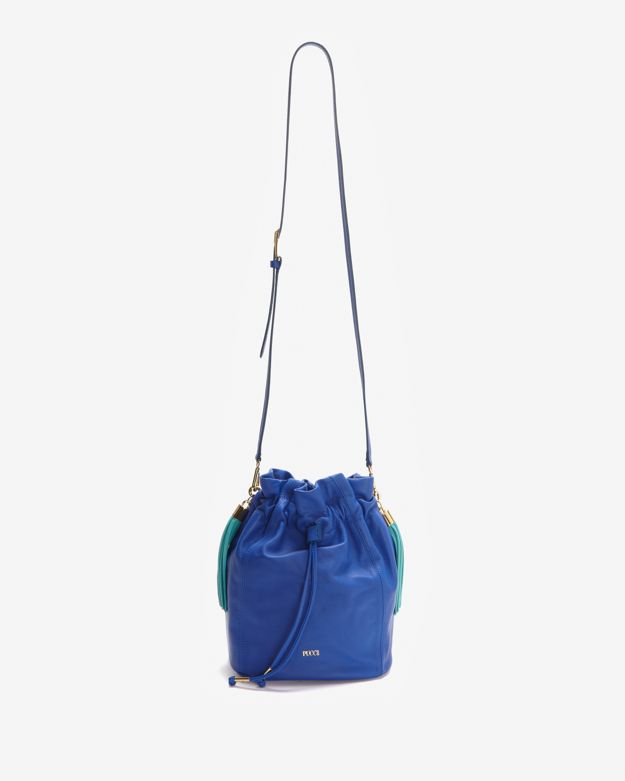Lyst - Emilio pucci Tassel Leather Drawstring Pouch in Blue
