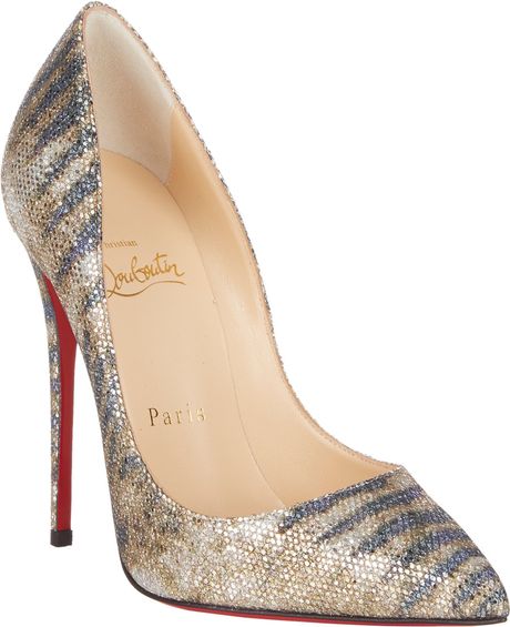 Christian Louboutin Glitter Pigalle Follies Pumps in Gold | Lyst