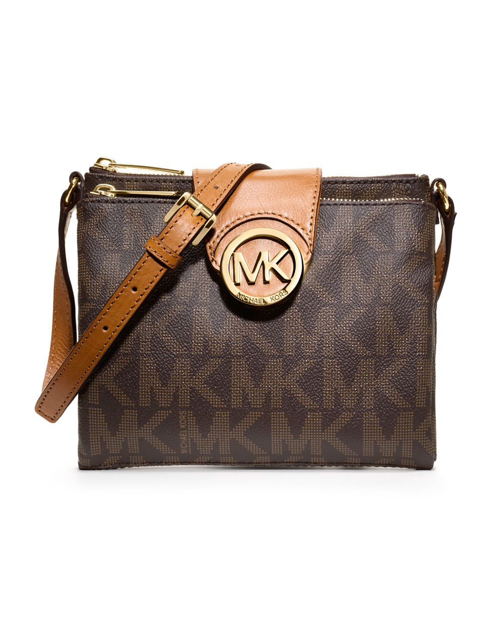 Lyst - Michael michael kors Fulton Small Saffiano Leather Messenger in Brown