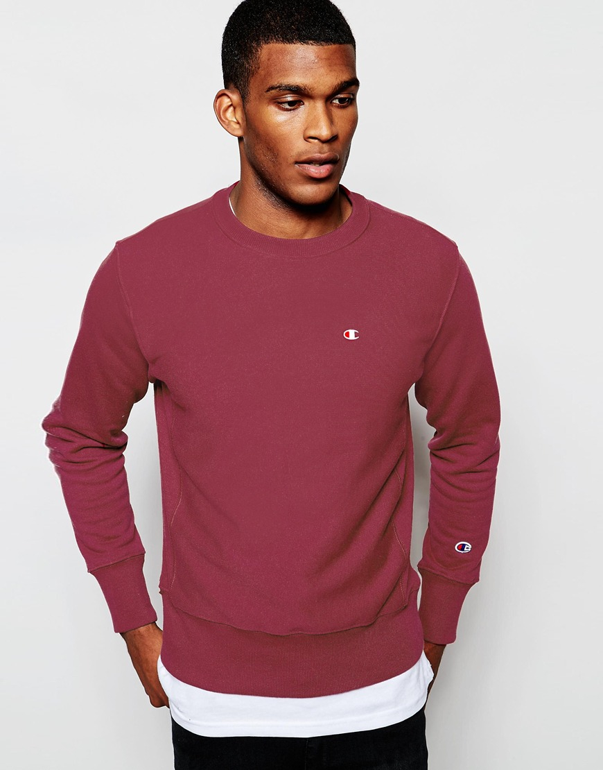 Champion Sweatshirt With Small Logo in Purple for Men | Lyst