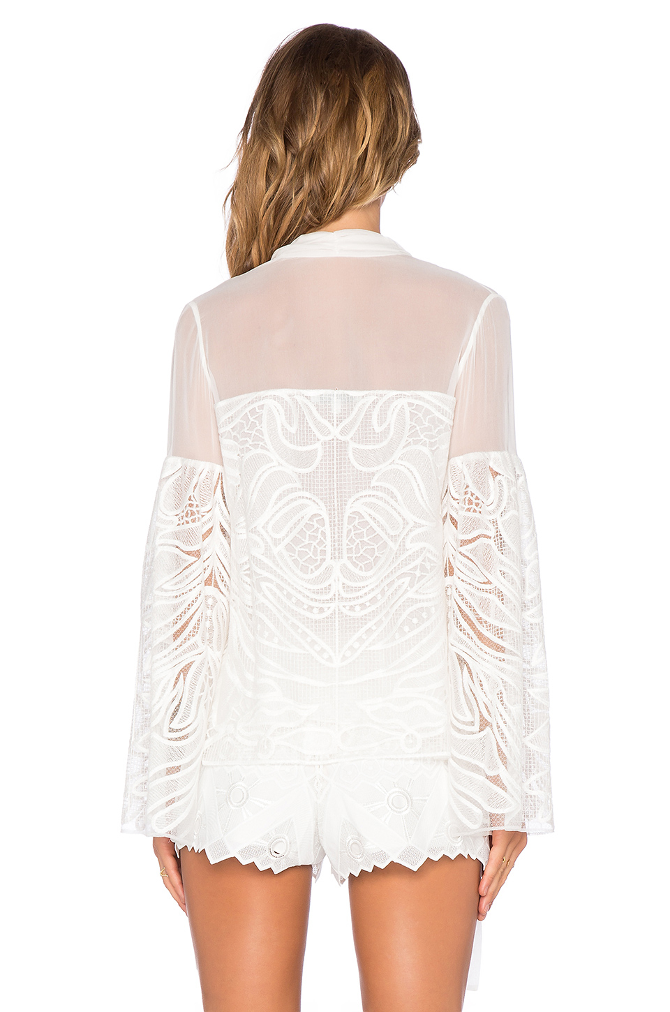 Lyst Alexis Melody Sheer Lace Blouse In White
