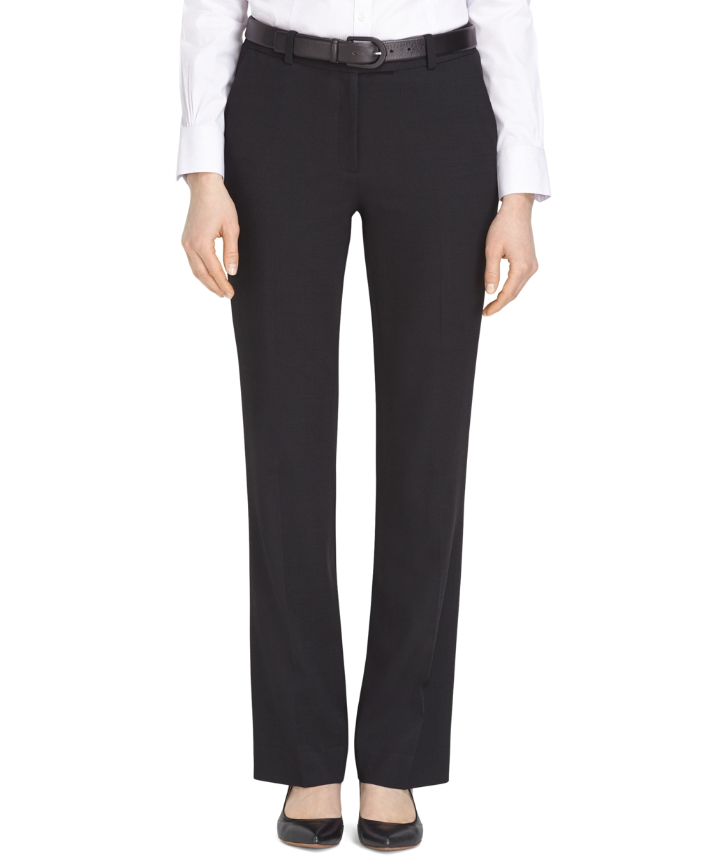 Lyst - Brooks Brothers Caroline Fit Straight Leg Trousers in Black