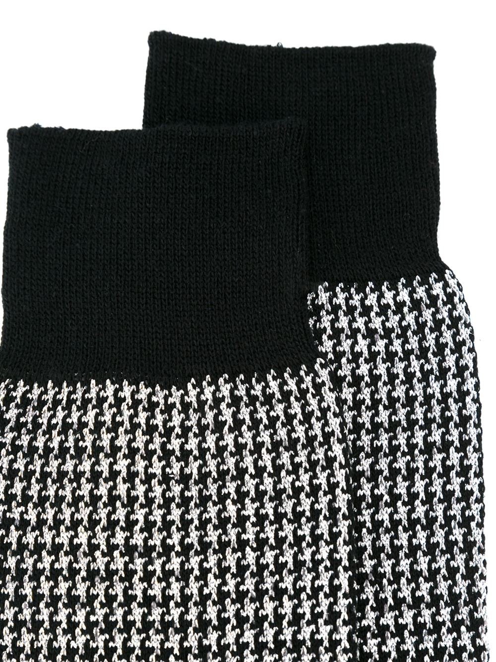 Junya Watanabe Comme Des Garçons Houndstooth Pattern Socks In Black For