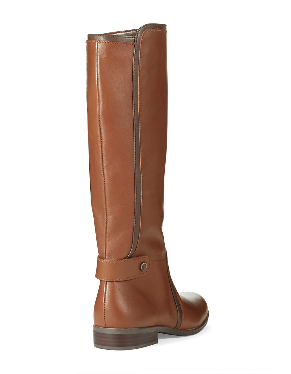Anne klein Cybele Leather Riding Boots in Brown | Lyst