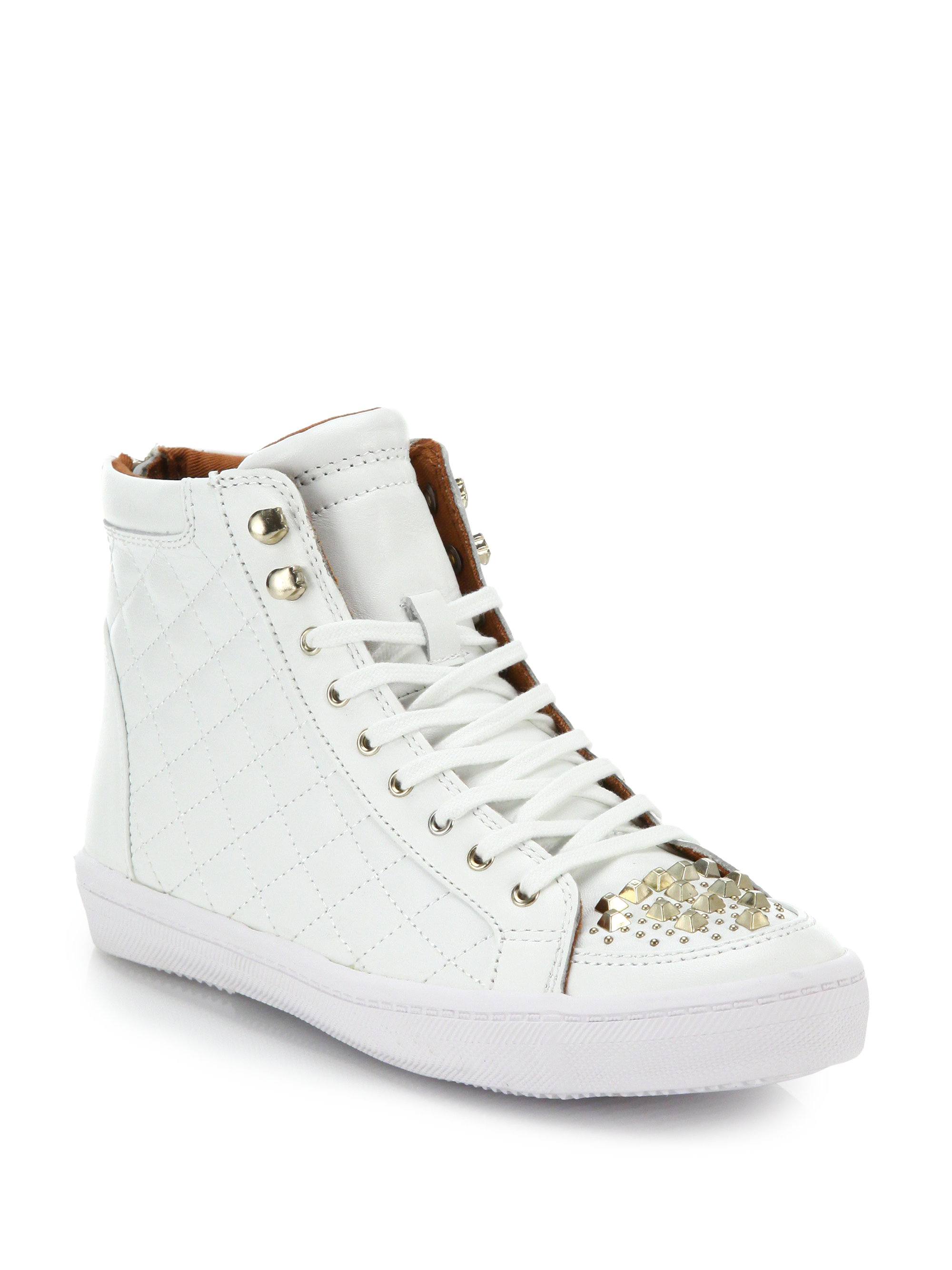 Lyst - Rebecca Minkoff Sandi Perforated Leather High-top Sneakers in White