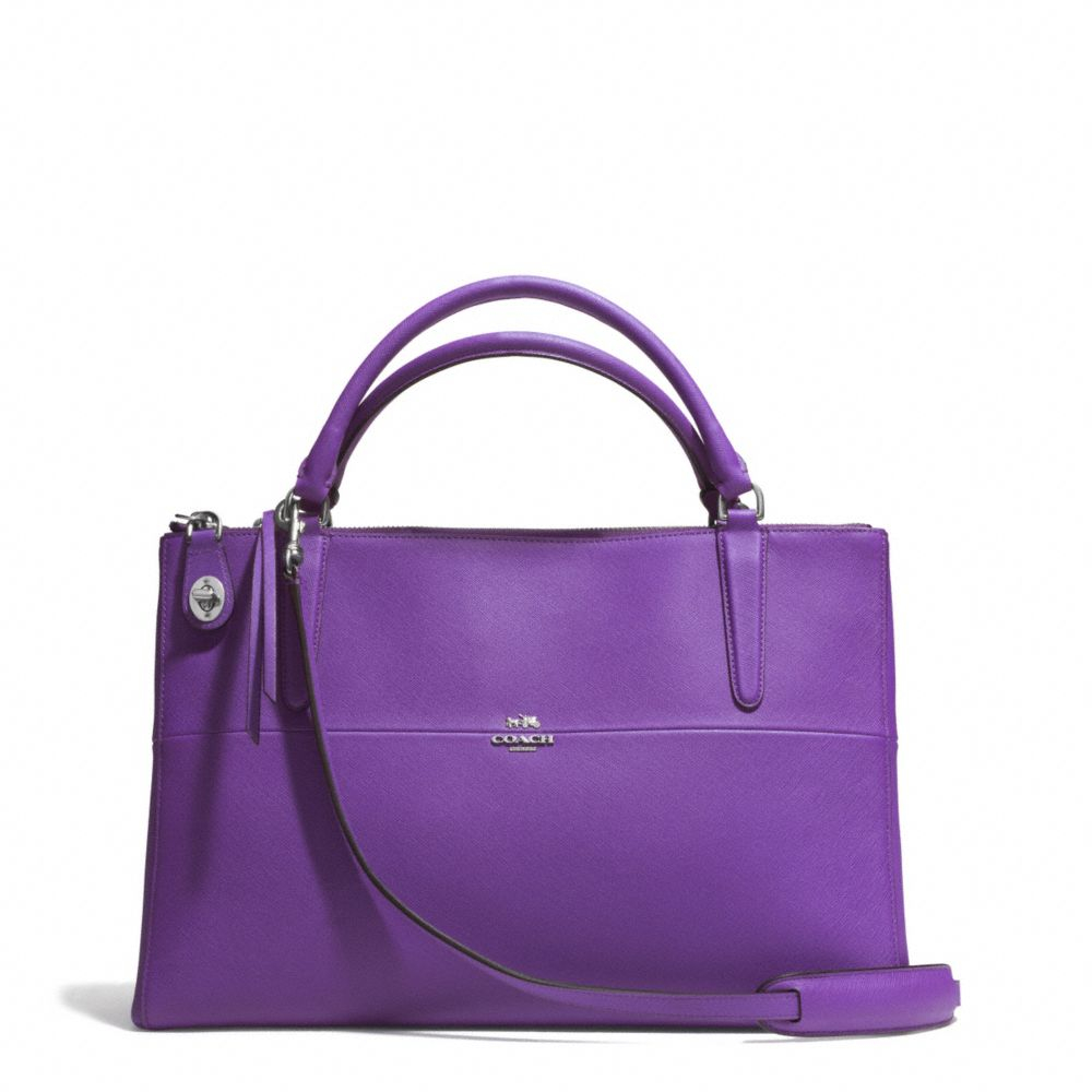 COACH The Borough Bag In Saffiano Leather in Dark Nickel/Purple Iris (Purple) - Lyst