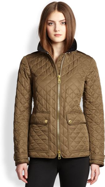 Burberry Brit Cartford Quilted Field Jacket in Khaki (MILITARY KHAKI ...