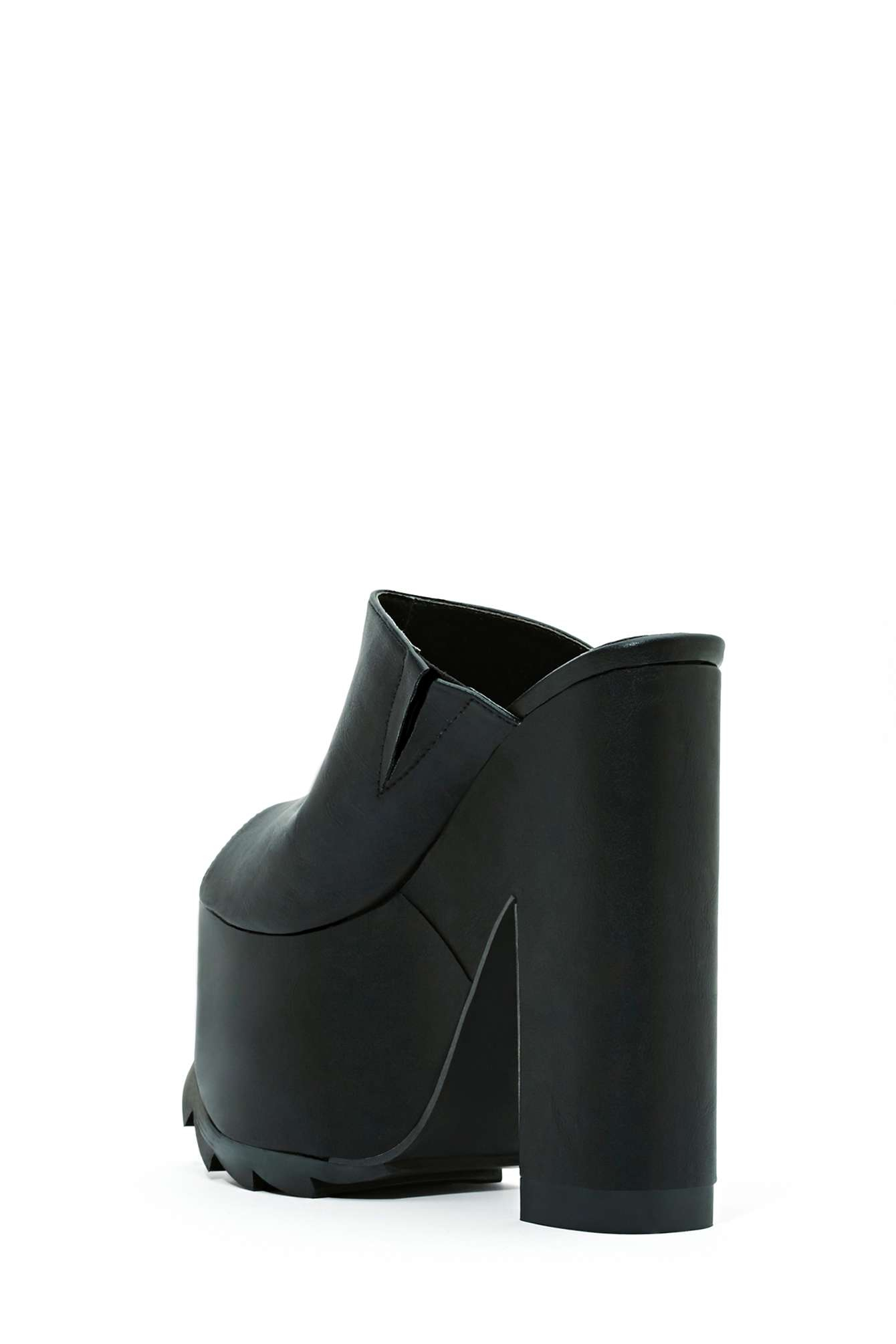 black platform mule