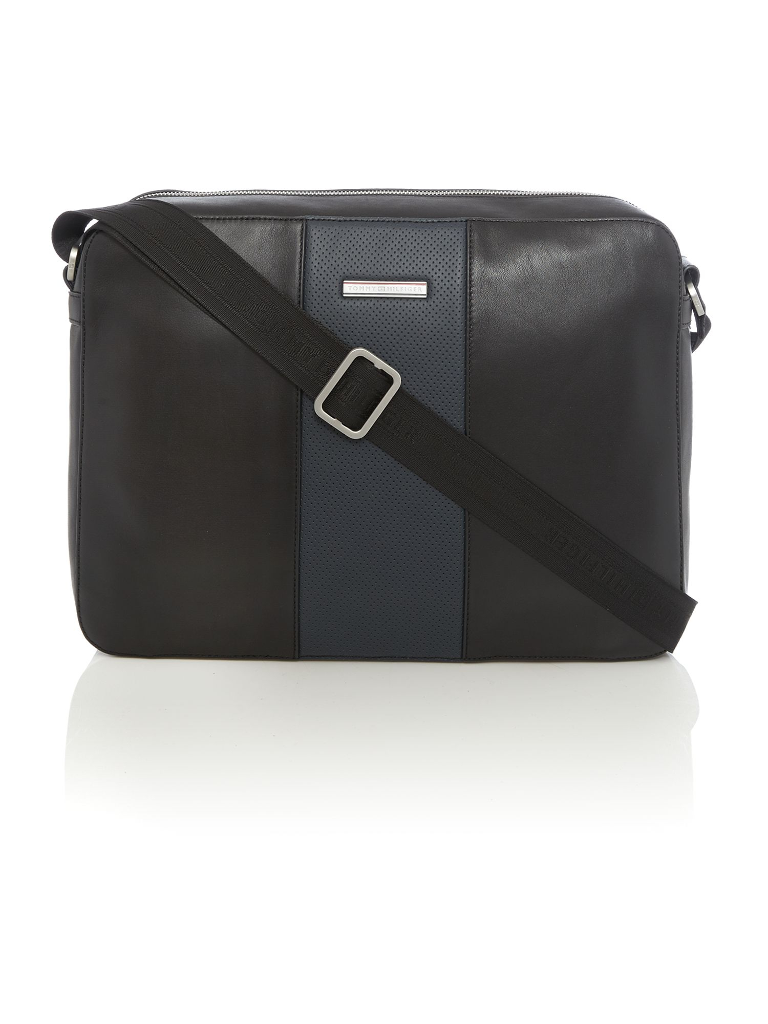 Tommy Hilfiger Leather Messenger Bag in Black for Men Lyst