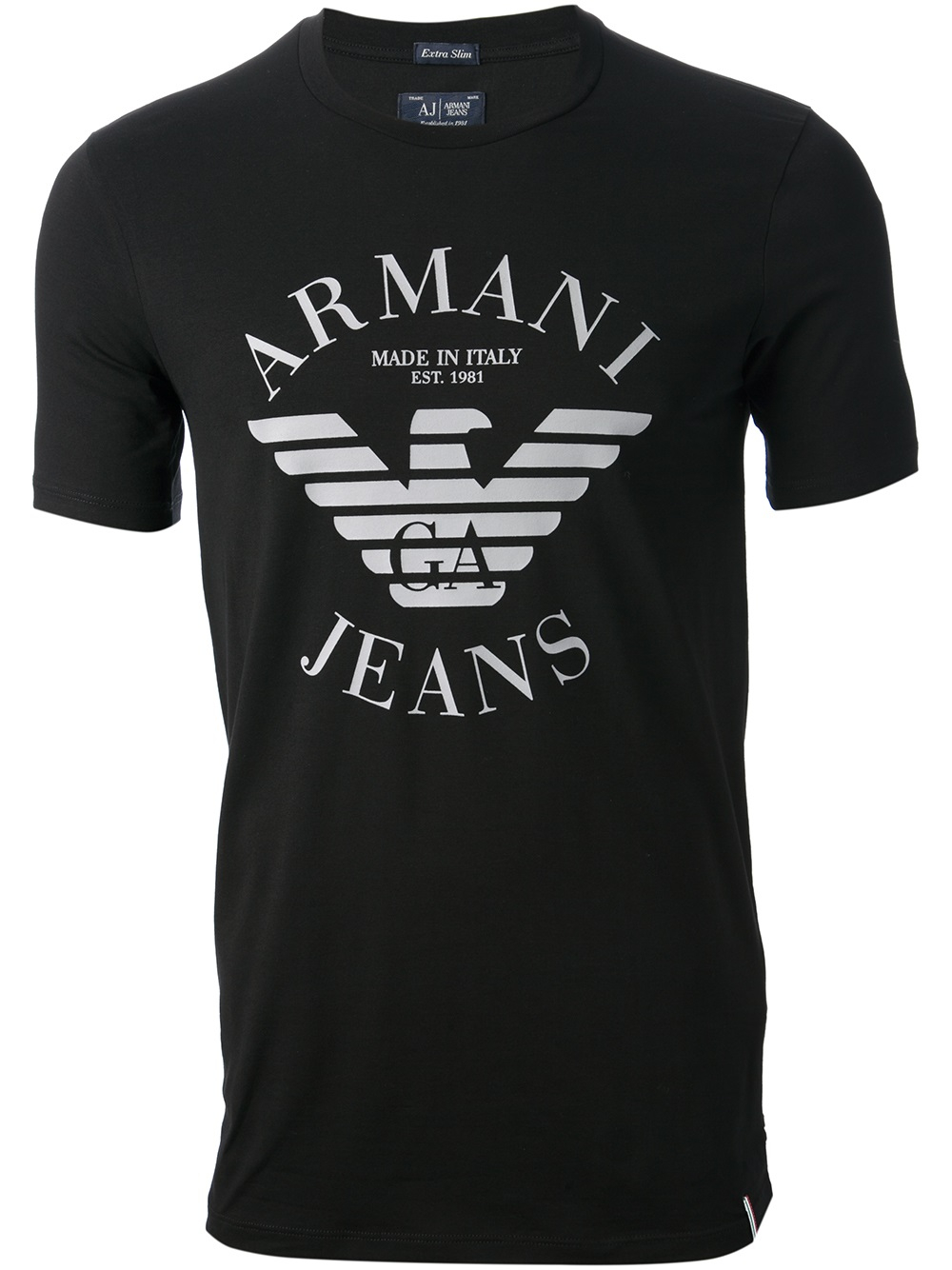 Armani Jeans Logo Tshirt in Black for Men - Lyst