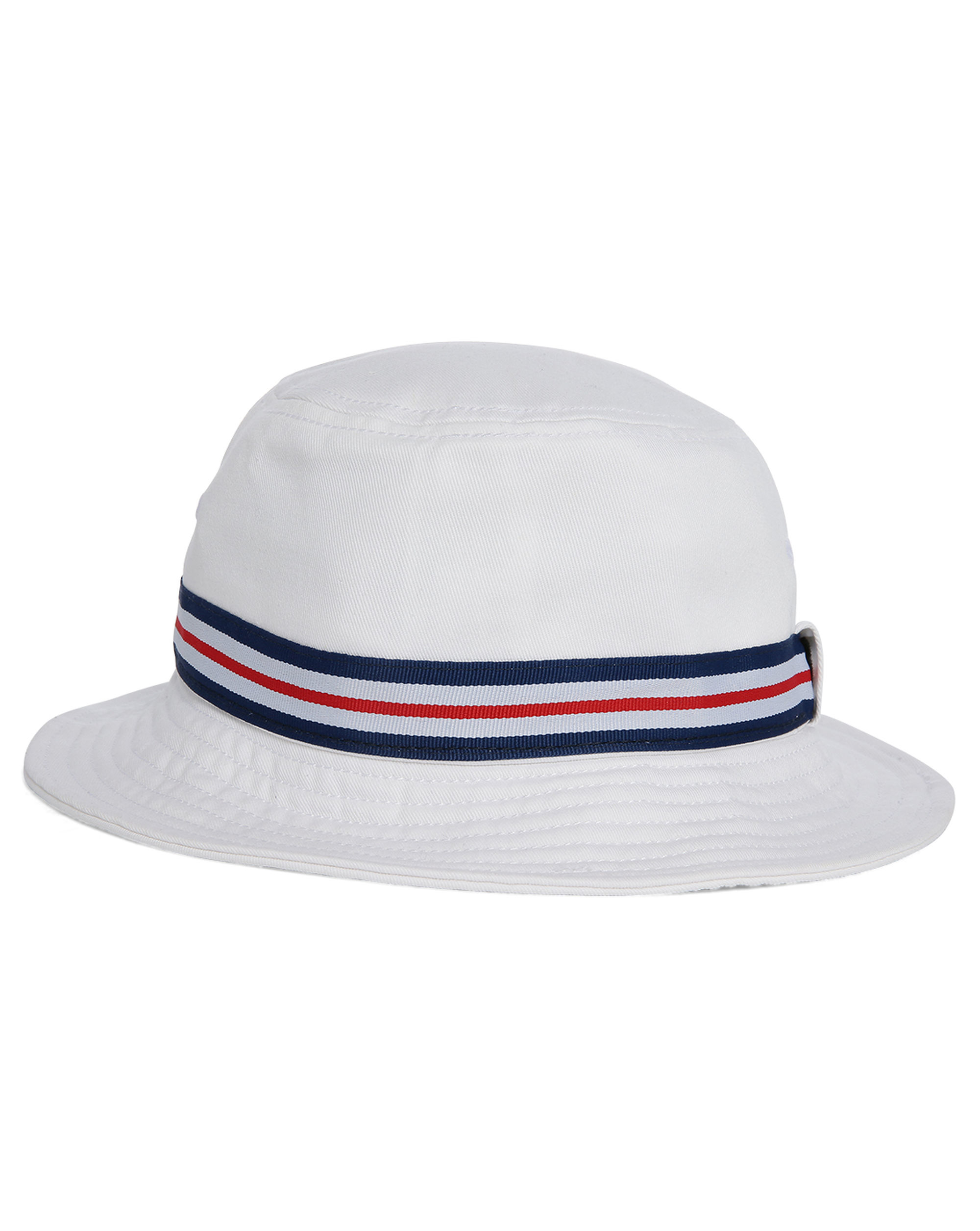 Lacoste White Logo Bucket Hat With Blue/white/red Band in White for 