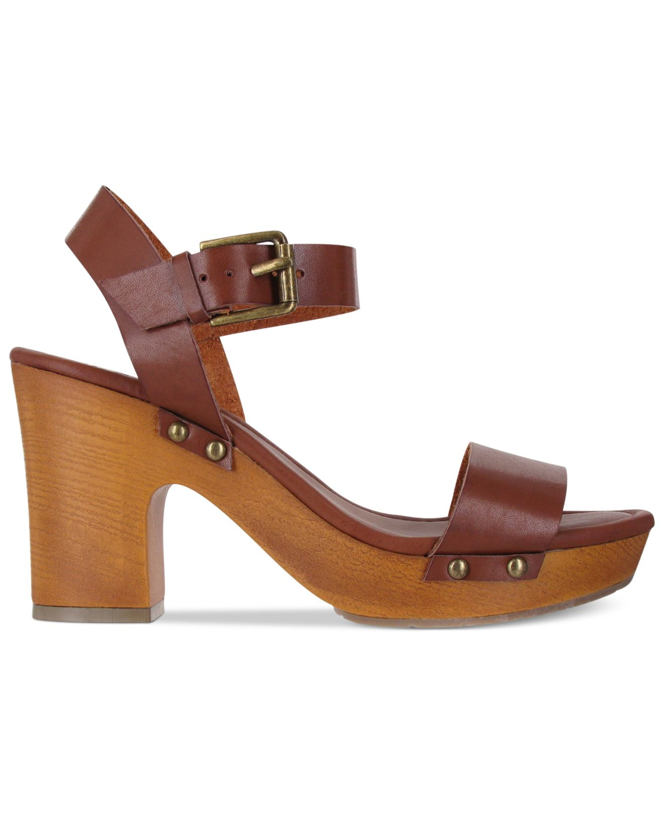 Lyst - MIA Manuela Two-piece Platform Sandals in Brown