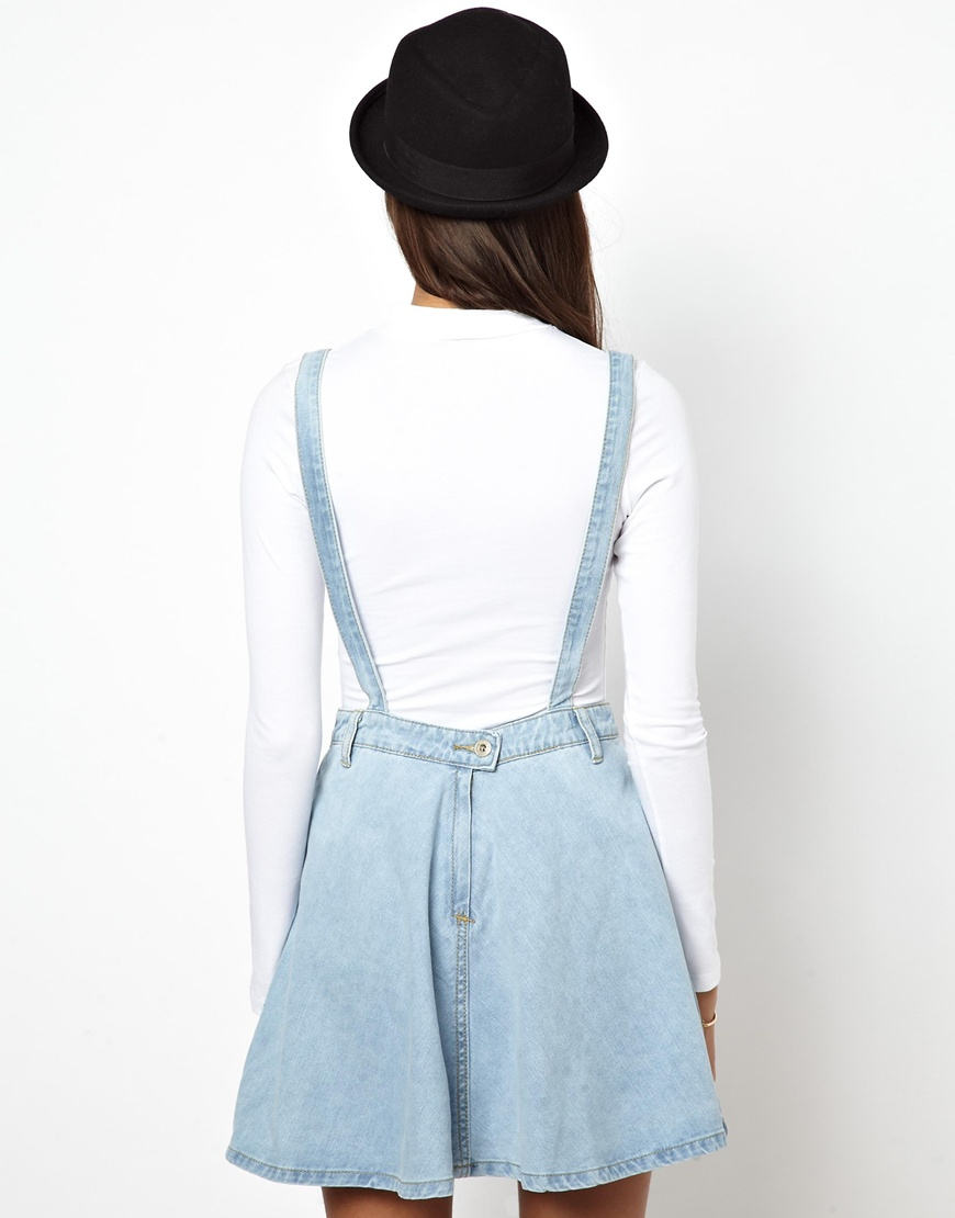 Lyst Glamorous Denim Dungaree Skirt in Blue