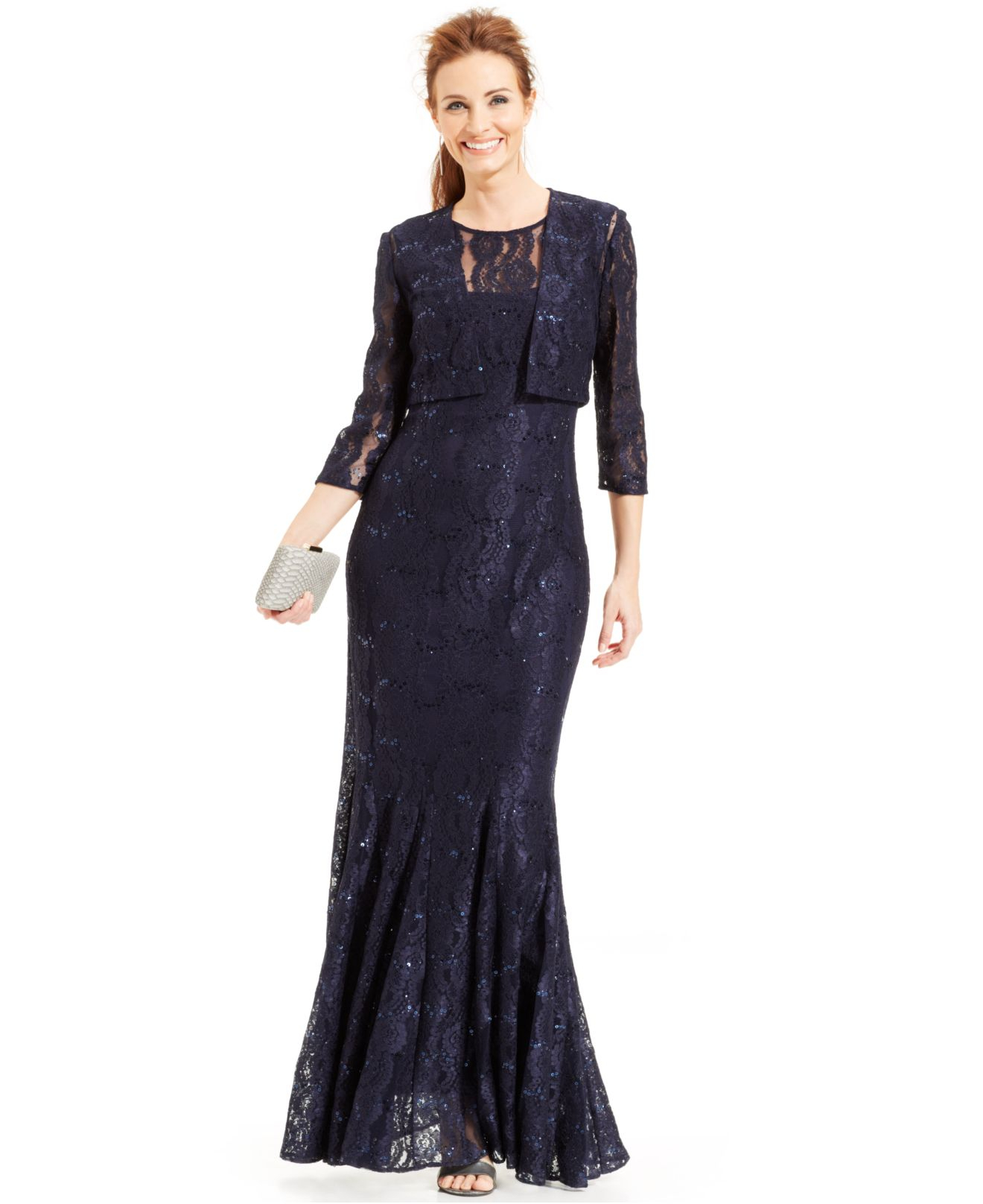sequin blue gown
