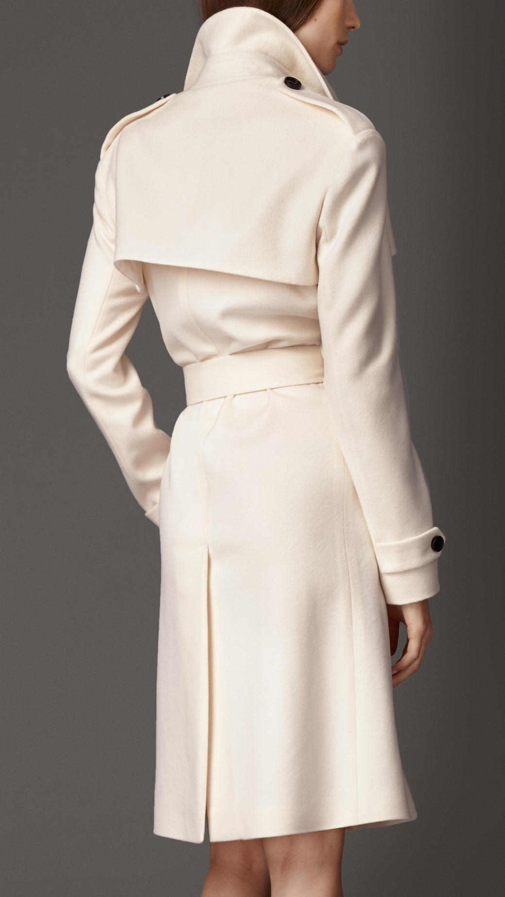 Lyst - Burberry Long Double Cashmere Trench Coat in White