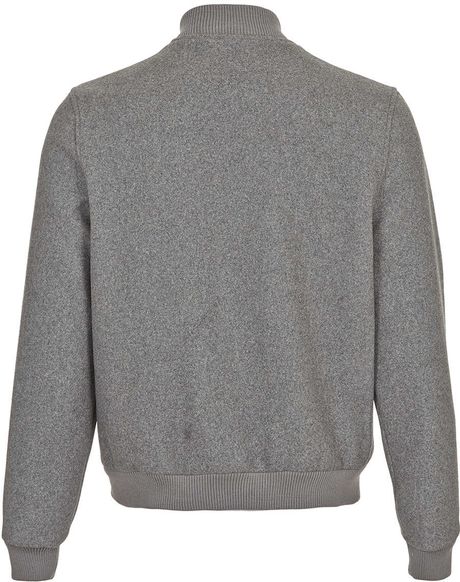 Topman Grey Wool Mix Bomber Jacket in Gray for Men (GREY) | Lyst