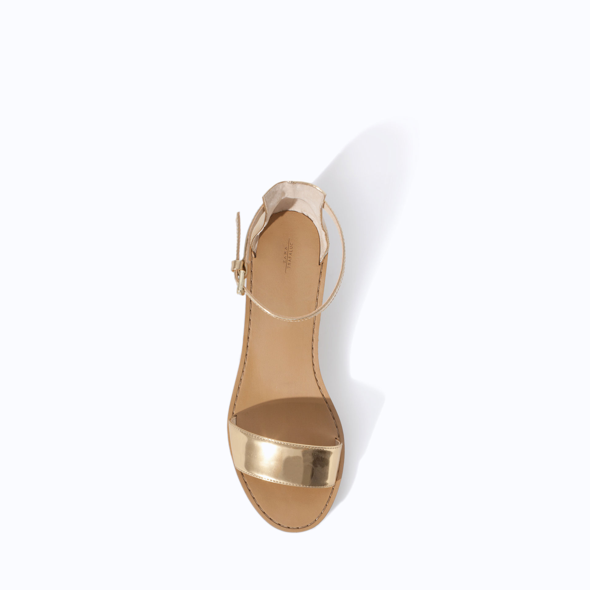 Zara Block Heel Sandal in Metallic Lyst