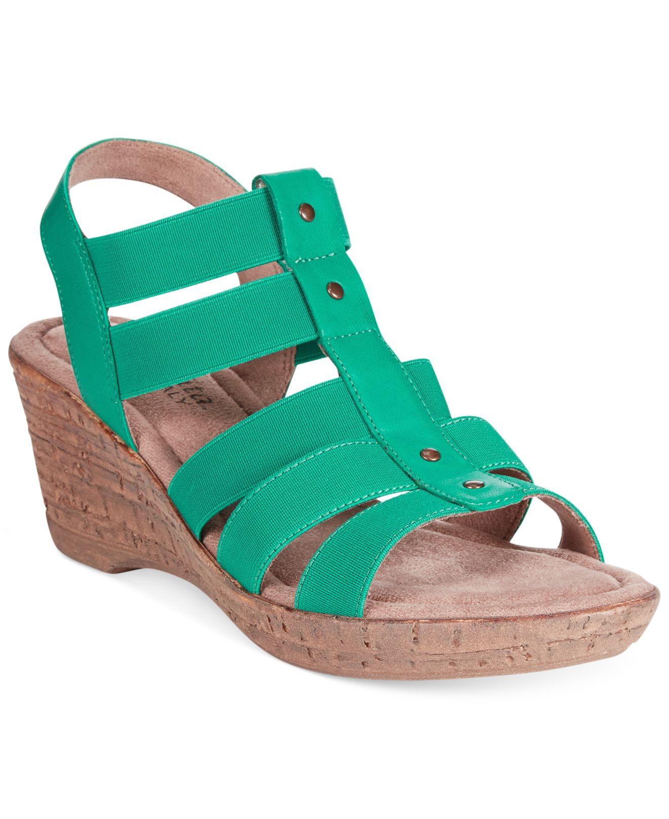 Bella vita Italian Collection Ravenna Platform Wedge Sandals in Green ...