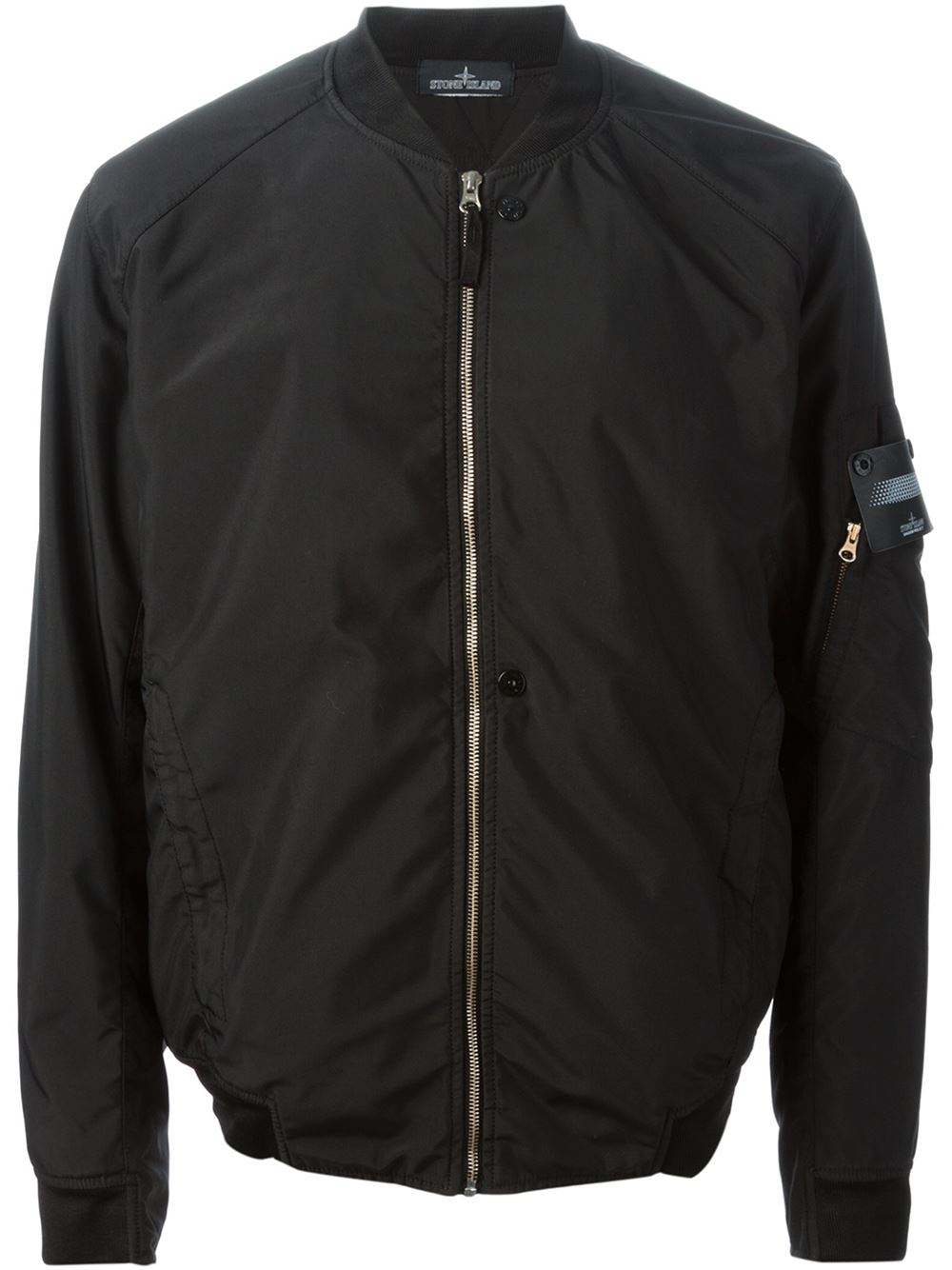 Lyst - Stone Island Fitted Bomber Jacket in Black for Men