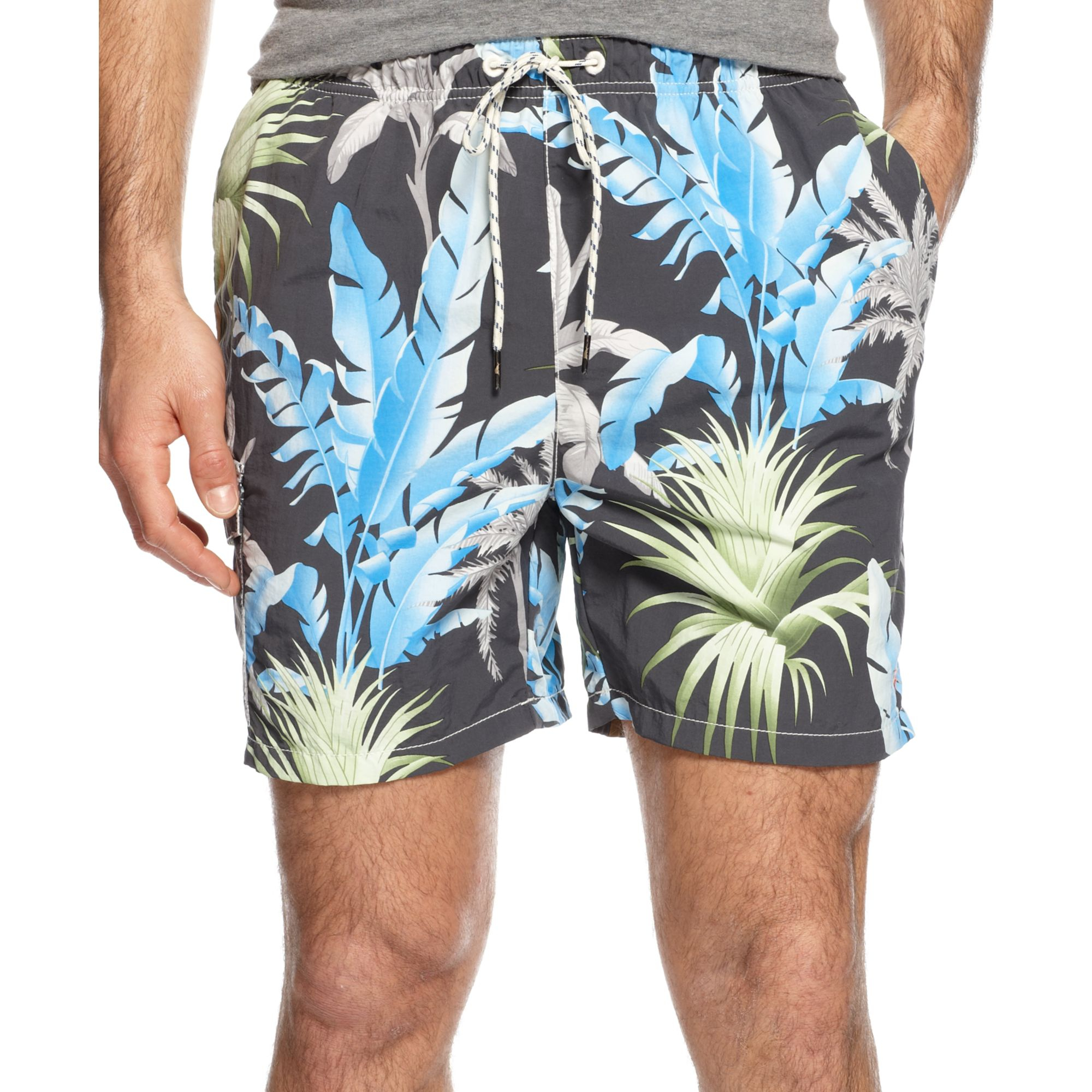 Lyst - Tommy Bahama Big and Tall Naples Major Palm Swim Trunks in Gray ...