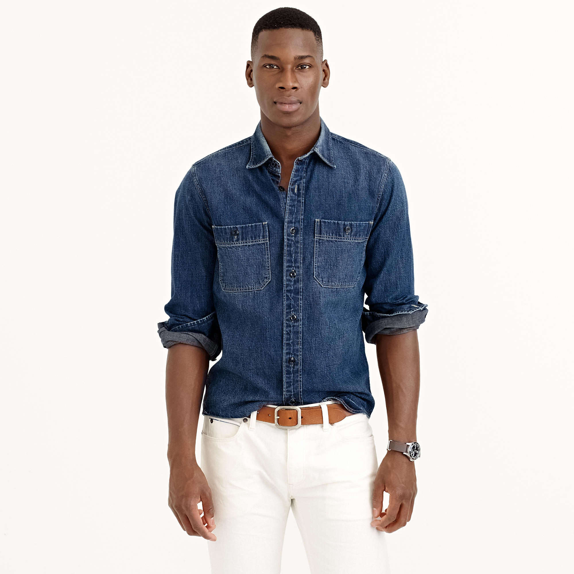 J.Crew Wallace & Barnes Japanese Denim Workshirt in Blue ...