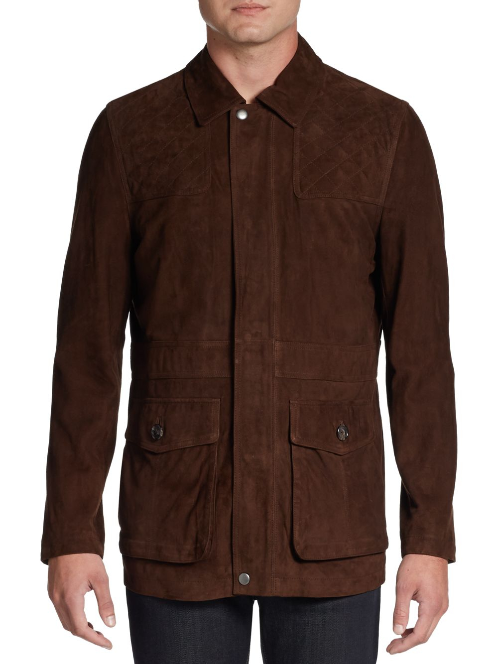 Lyst - Hickey Freeman Suede Field Jacket in Brown for Men