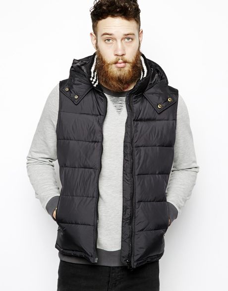 Asos Quilted Gilet with Down Fill in Black for Men | Lyst