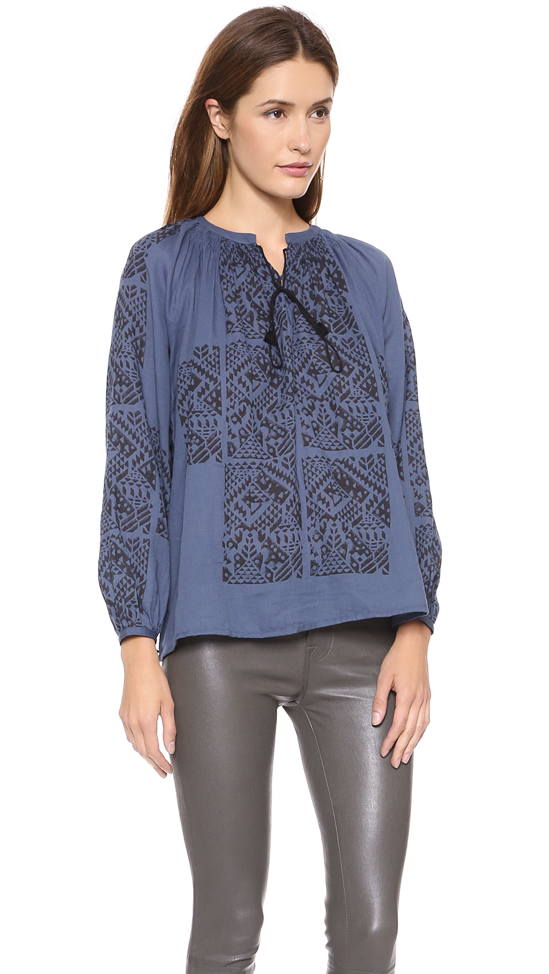 Lyst Antik Batik  Baka Blouse  Blue in Blue