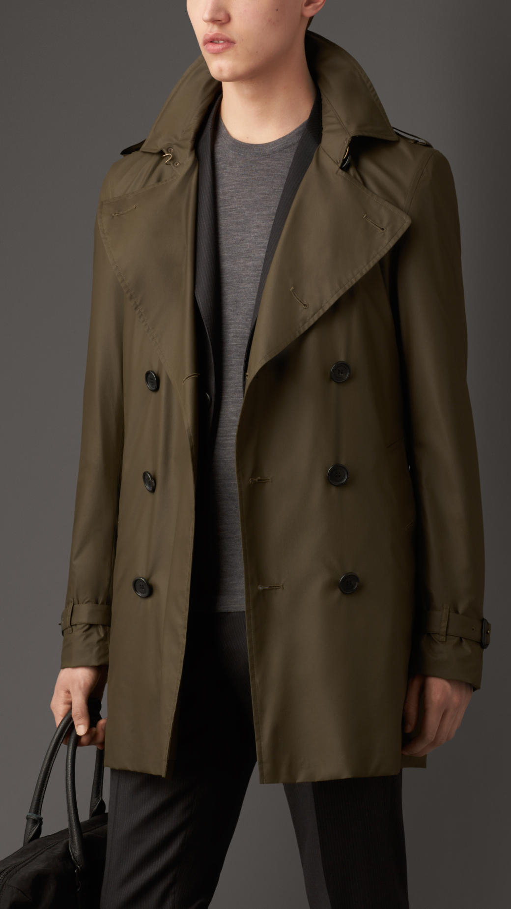 Lyst - Burberry Showerproof Technical Fabric Trench Coat in Green for Men