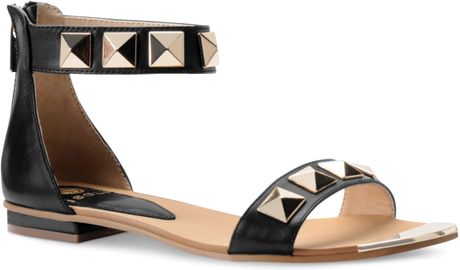 Isola Adette Flat Ankle Strap Sandals in Black | Lyst