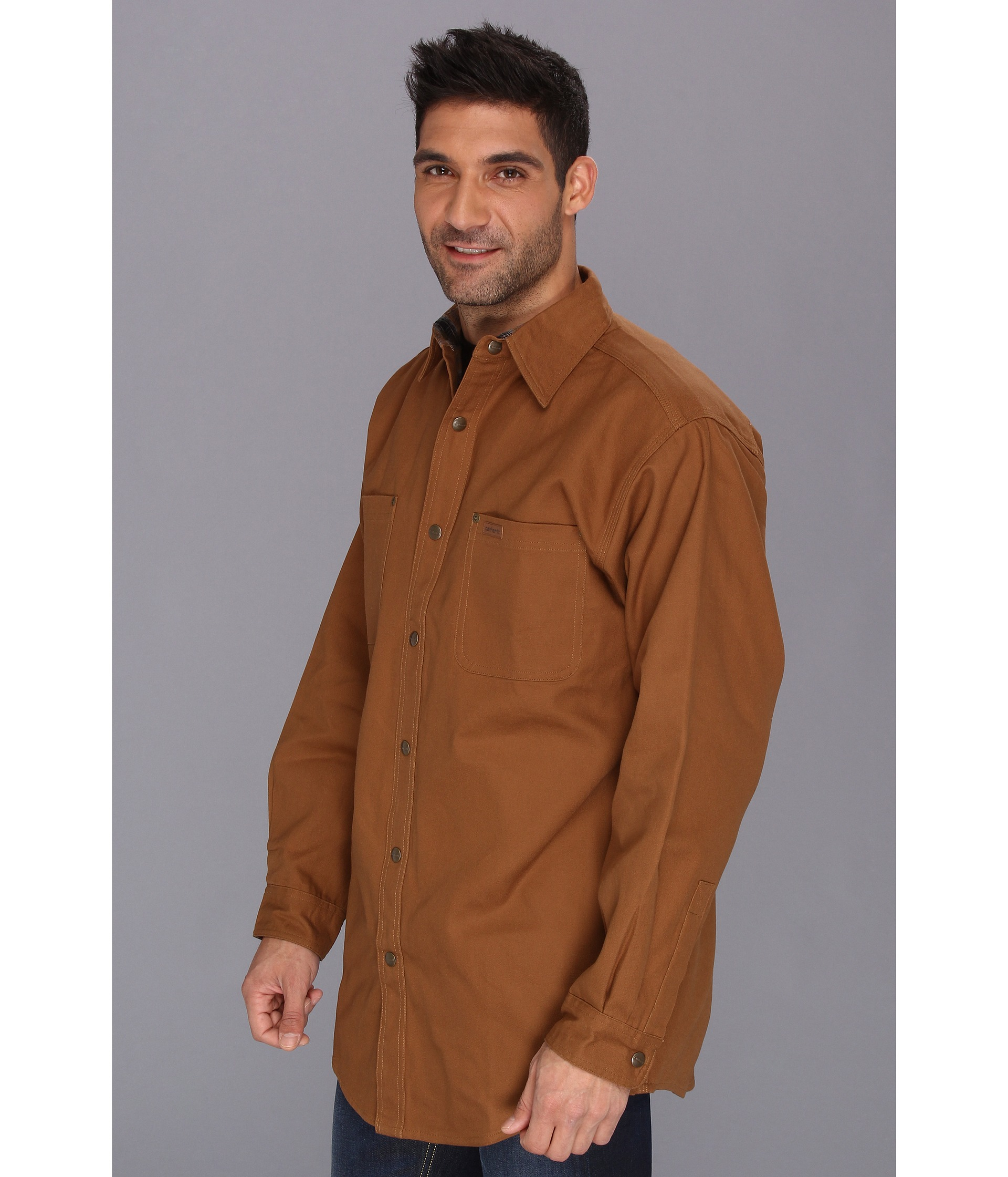 Carhartt Classic Canvas Shirt Jacket Tall in Brown for Men | Lyst
