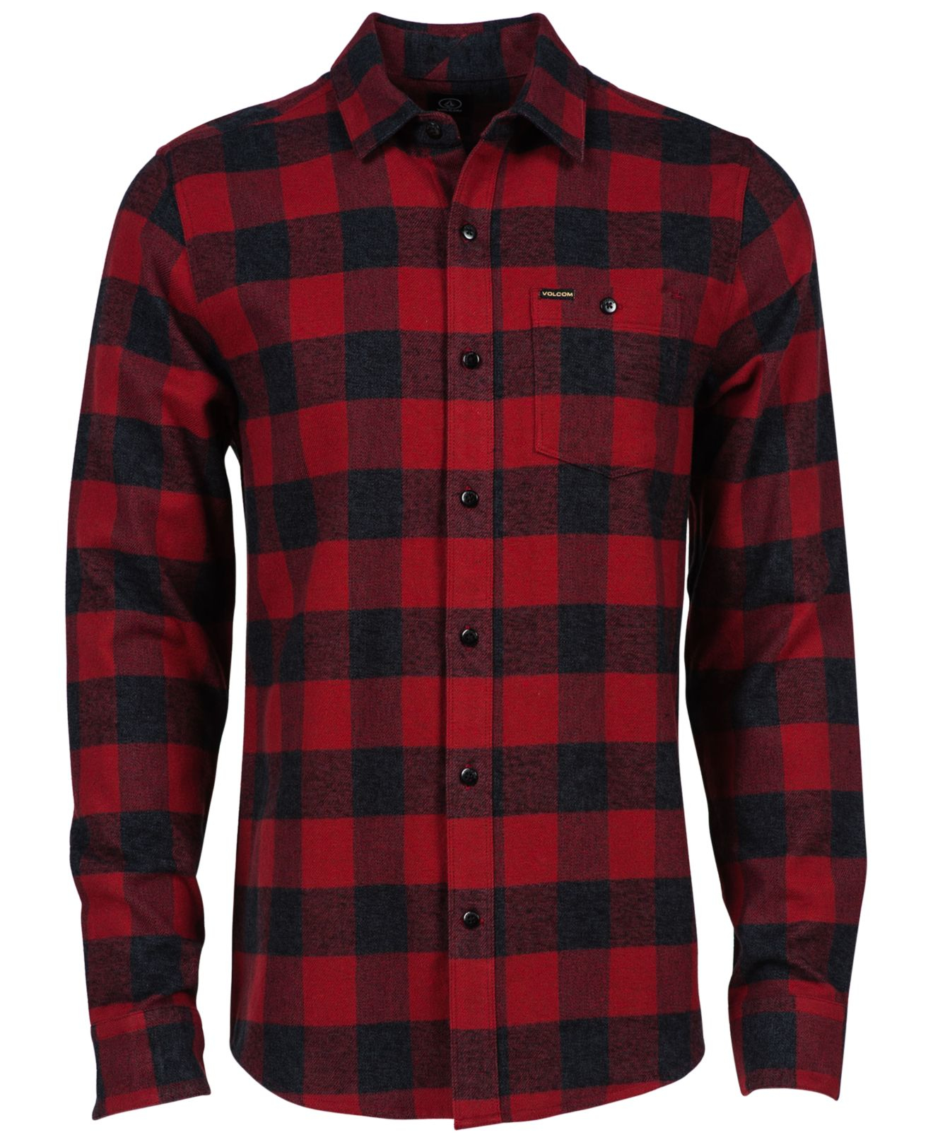 Lyst - Volcom Echo Check Flannel Long-sleeve Shirt in Red for Men