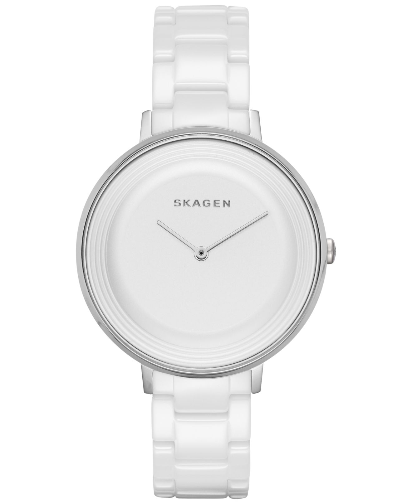 Lyst - Skagen Women's Ditte White Ceramic Link Bracelet Watch 36mm ...