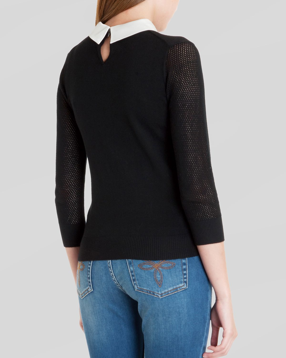 Ted baker Sweater Helane Embellished Collar in Black Lyst