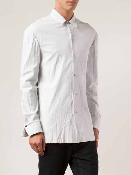 Ma+ Leather Shirt Jacket in White for Men | Lyst