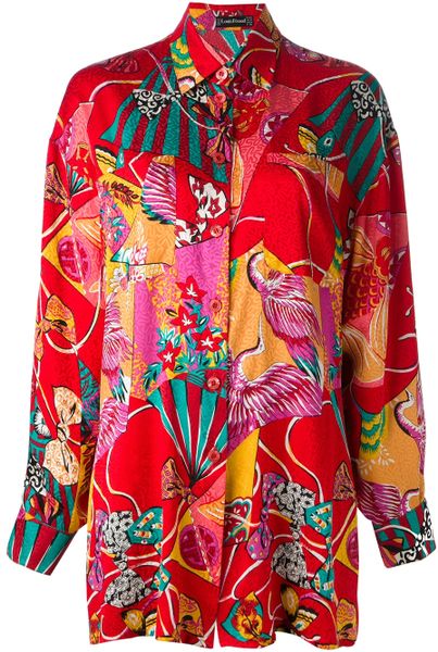 Louis Feraud Vintage Abstract Print Shirt in Multicolor (red) | Lyst